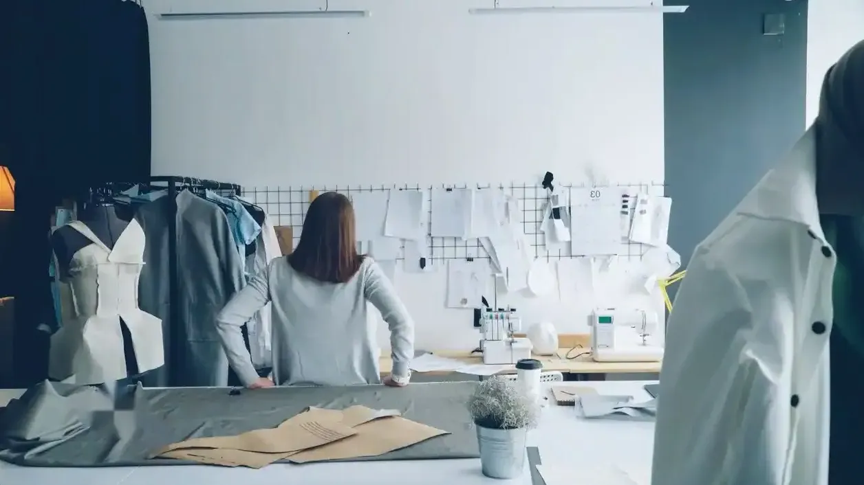 Modelka w lnianej sukience midi
